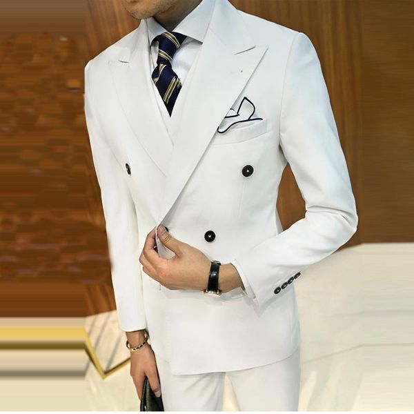 men's suits & blazers white business suit groom tuxedos slim fit for men wedding 3 pcs(jacket+vest+pants ) blazer costume homme terno, White;black
men's suits & blazers white business suit groom tuxedos slim fit for men wedding 3 pcs(jacket+vest+pants ) blazer costume homme terno, White;black