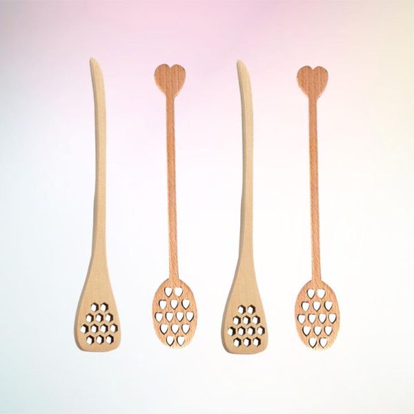 4pcs wooden heart-shaped and drop-shaped honey stirring spoon honeycomb hollow carving mixing stick
4pcs wooden heart-shaped and drop-shaped honey stirring spoon honeycomb hollow carving mixing stick