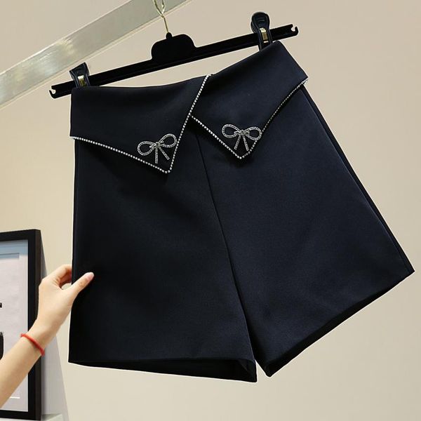 women's shorts diamond bow a- line wide leg 2021 summer korean high waist loose pure color casual women white office lady, White;black
women's shorts diamond bow a- line wide leg 2021 summer korean high waist loose pure color casual women white office lady, White;black