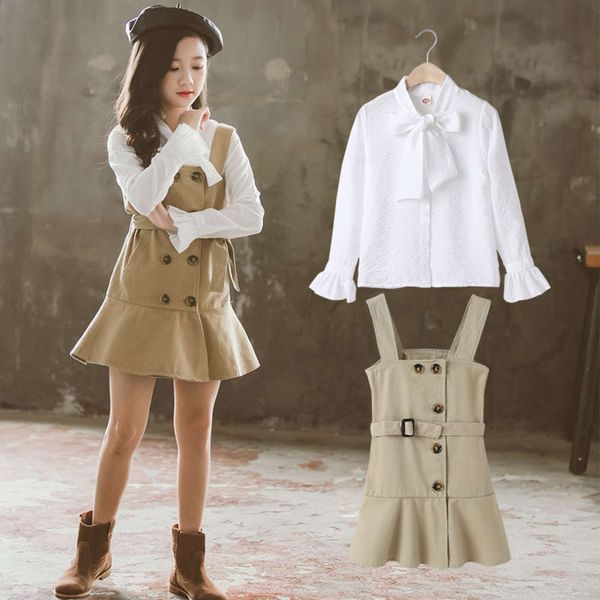 new girls' korean 2021 spring version clothing zhongda children's little girl shirt with two-piece skirt, White
new girls' korean 2021 spring version clothing zhongda children's little girl shirt with two-piece skirt, White