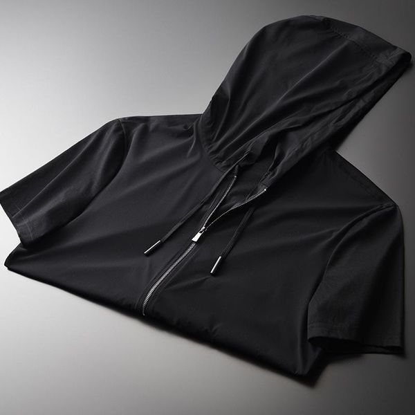 men's t-shirts minglu hooded mens luxury soft silky fabric short sleeve men plus size 4xl hight quality slim fit man, White;black
men's t-shirts minglu hooded mens luxury soft silky fabric short sleeve men plus size 4xl hight quality slim fit man, White;black