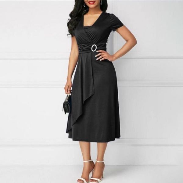casual dresses arrival fashion plus size dress women short sleeve asymmetric hem waist tight large swing midi evening party, Black;gray
casual dresses arrival fashion plus size dress women short sleeve asymmetric hem waist tight large swing midi evening party, Black;gray