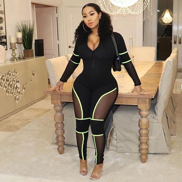 women's jumpsuits & rompers 2021 tight-fitting perspective jumpsuit clothing, Black;white
women's jumpsuits & rompers 2021 tight-fitting perspective jumpsuit clothing, Black;white