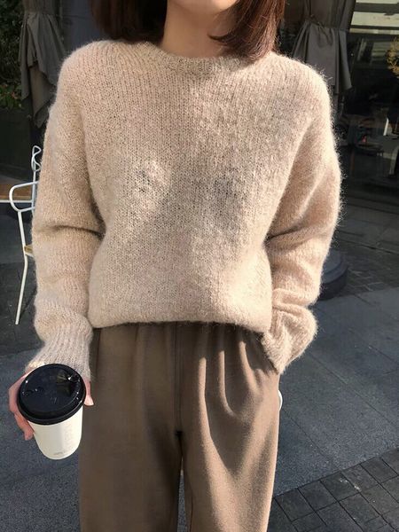 2021 fall winter new simple loose red knit cardigan mohair sweater women 4bdh, White;black
2021 fall winter new simple loose red knit cardigan mohair sweater women 4bdh, White;black
