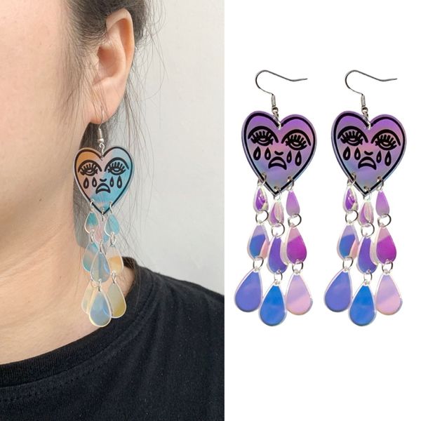 personalized teardrop tassel earring heart shape crying face dangle earring fishook jewelry birthday valentines day, Silver
personalized teardrop tassel earring heart shape crying face dangle earring fishook jewelry birthday valentines day, Silver