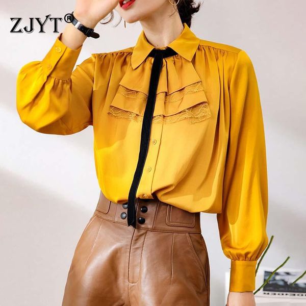 women's blouses & shirts 2021 spring designer luxury 100% silk blouse women long sleeve elegant ruffle patchwork party office lady casu, White
women's blouses & shirts 2021 spring designer luxury 100% silk blouse women long sleeve elegant ruffle patchwork party office lady casu, White