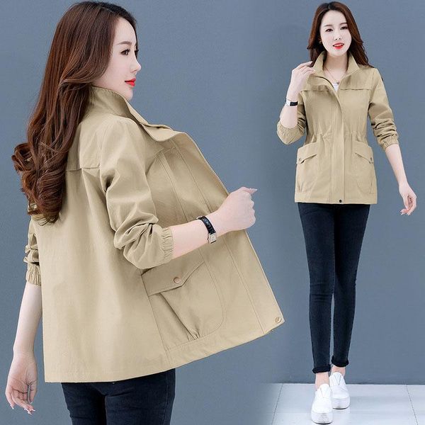 women's trench coats women windbreaker 2021 autumn jacket fashion loose basic casual outerwear large size zipper long sleeve ladies, Tan;black
women's trench coats women windbreaker 2021 autumn jacket fashion loose basic casual outerwear large size zipper long sleeve ladies, Tan;black