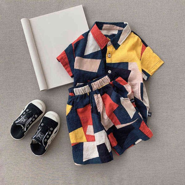 boy clothes set summer geometric style children's clothes plaid t-shirt + shorts sports fashion 2-piece set g220310, White
boy clothes set summer geometric style children's clothes plaid t-shirt + shorts sports fashion 2-piece set g220310, White