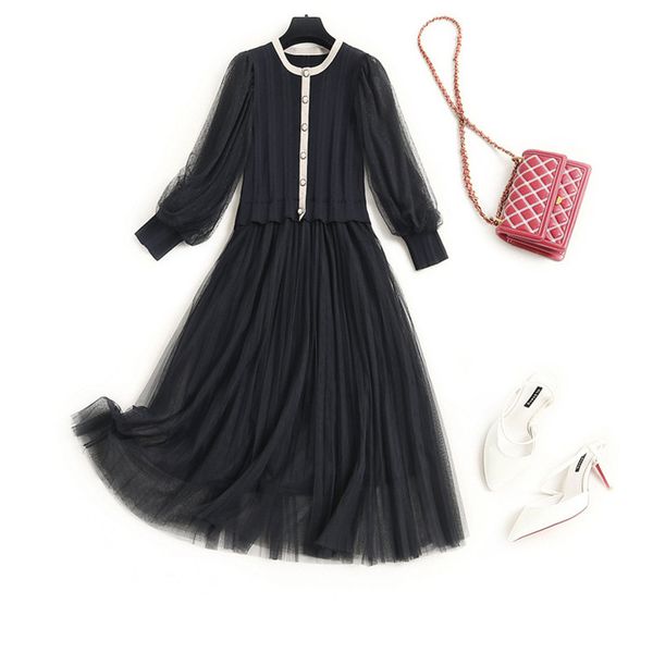 retro print pleated dress women elegant knitted patchwork long midi dress autumn winter long sleeve vintage belt sashes, Black;gray
retro print pleated dress women elegant knitted patchwork long midi dress autumn winter long sleeve vintage belt sashes, Black;gray