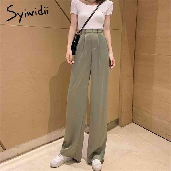 green pants women bright silk satin straight sweatpants trousers korean style joggers full length acetate fashion 210607, Black;white
green pants women bright silk satin straight sweatpants trousers korean style joggers full length acetate fashion 210607, Black;white