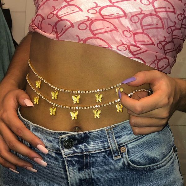 shiny rhinestone double layer waist jewelry temperament butterfly lady belly button body chain accessories, Silver
shiny rhinestone double layer waist jewelry temperament butterfly lady belly button body chain accessories, Silver