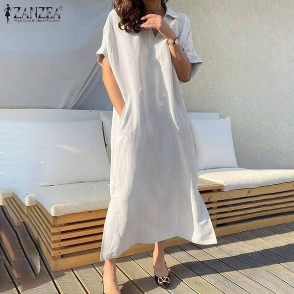 casual dresses zanzea summer dress women elegant v neck short sleeve robe femme kaftan vestidos oversized loose solid sundress, Black;gray
casual dresses zanzea summer dress women elegant v neck short sleeve robe femme kaftan vestidos oversized loose solid sundress, Black;gray