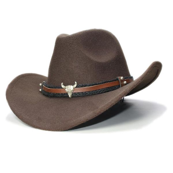 cloches retro vintage kid children wool wide brim cowboy western cowgirl bowler hat fedora cap bull head oxhead braid band (54cm/adjust), Blue;gray
cloches retro vintage kid children wool wide brim cowboy western cowgirl bowler hat fedora cap bull head oxhead braid band (54cm/adjust), Blue;gray