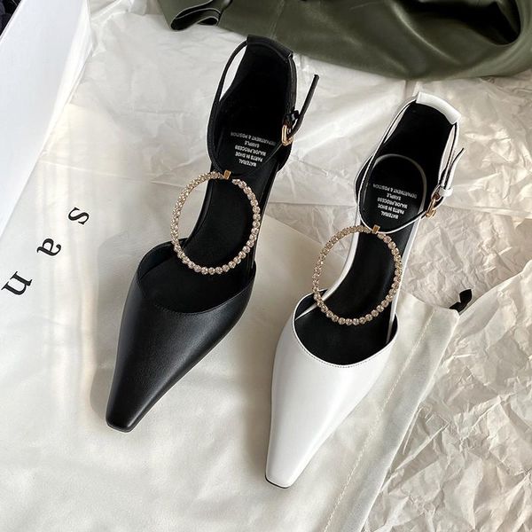 luxury rhinestone brand shoes women sandals cowhide real leather square toe ankle strap wedding dress high heels ladies size 40, Black
luxury rhinestone brand shoes women sandals cowhide real leather square toe ankle strap wedding dress high heels ladies size 40, Black