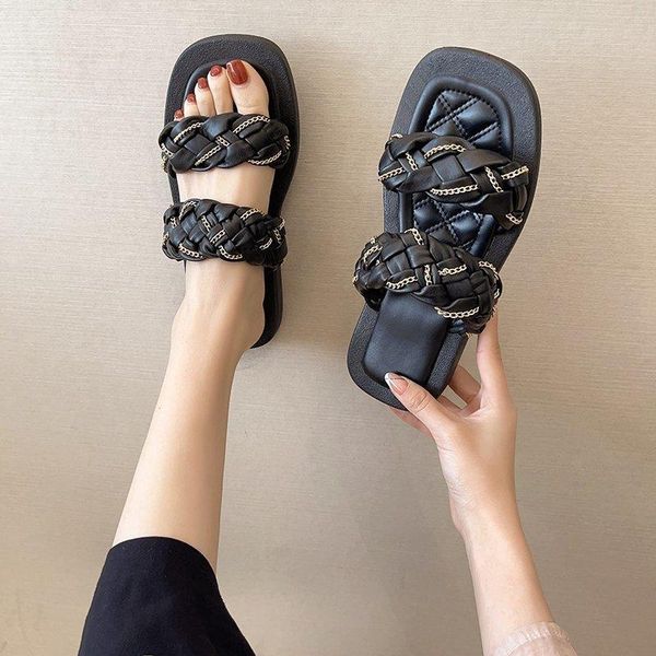 slippers 2021 fashion weaving summer women casual open toe flat sandals woman comfortable beach slides flip flops, Black
slippers 2021 fashion weaving summer women casual open toe flat sandals woman comfortable beach slides flip flops, Black