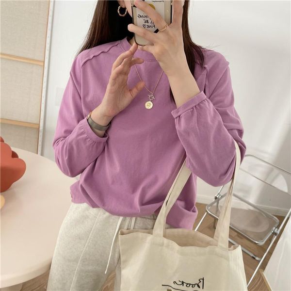women's t-shirt 2021 spring summer women long sleeve cotton t-shirts round neck loose pullovers solid color casual tees, White
women's t-shirt 2021 spring summer women long sleeve cotton t-shirts round neck loose pullovers solid color casual tees, White