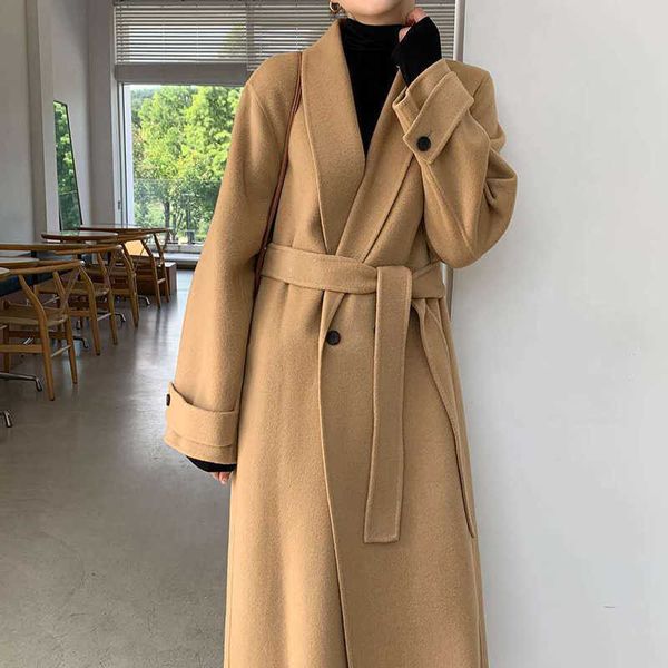 winter women solid sashes double breasted woolen coats female thick warm outerwears office lady korean streetwear coats 210930, Black
winter women solid sashes double breasted woolen coats female thick warm outerwears office lady korean streetwear coats 210930, Black