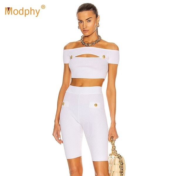 white two-piece set women's corset & high waist pants club celebrity party shorts suit summer 210527
white two-piece set women's corset & high waist pants club celebrity party shorts suit summer 210527