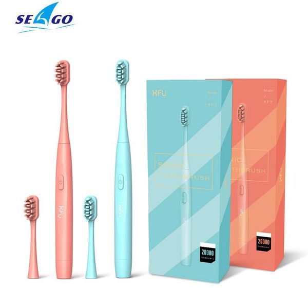 smart electric toothbrush seago xf3 sonic 20000 strokes/min ultra fine 0.127mm bristle battery powered tooth brush ipx7 waterproof