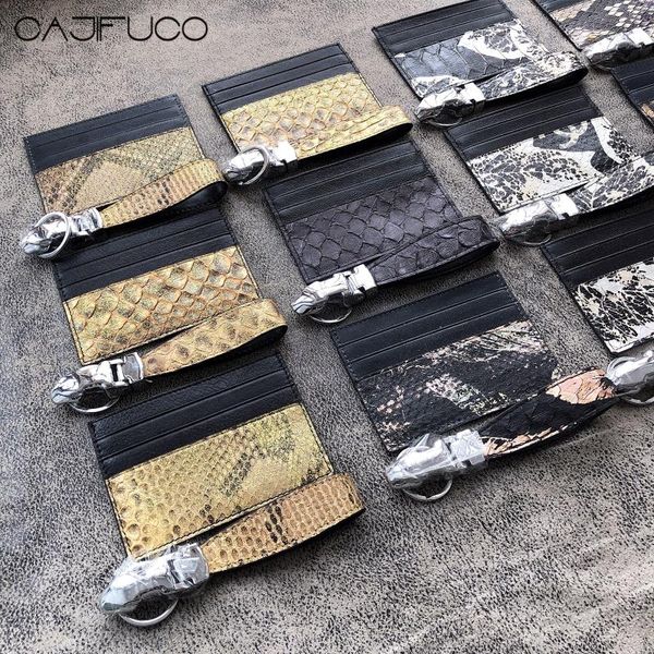 card holders cajifuco 1 set ultrathin real python skin porte carte car key holder wallet leather coin purse, Brown;gray
card holders cajifuco 1 set ultrathin real python skin porte carte car key holder wallet leather coin purse, Brown;gray
