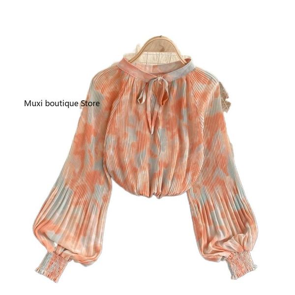 women's blouses & shirts women floral print slim vneck bubble sleeve loose pleated tie dyed chiffon style commuter blouse, White
women's blouses & shirts women floral print slim vneck bubble sleeve loose pleated tie dyed chiffon style commuter blouse, White