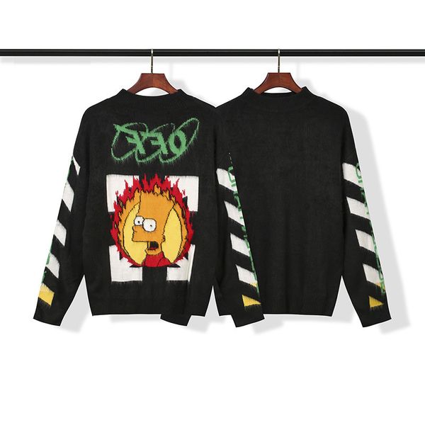 tide off whi@e flame simpson arrow black mohair crew neck style knitted sweater, White;black
tide off whi@e flame simpson arrow black mohair crew neck style knitted sweater, White;black