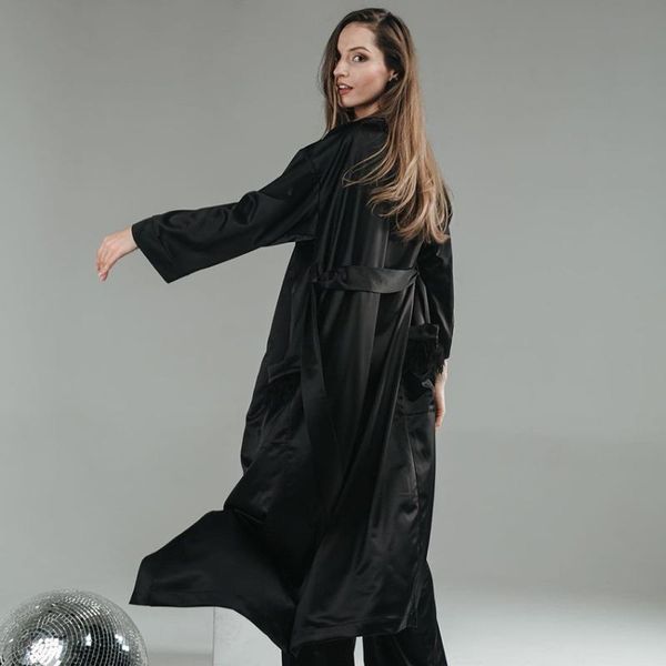 women's sleepwear hiloc black satin robe long sleeve women pajama 2021 sets with sashes home suit bathrobes elegant spring, Black;red
women's sleepwear hiloc black satin robe long sleeve women pajama 2021 sets with sashes home suit bathrobes elegant spring, Black;red