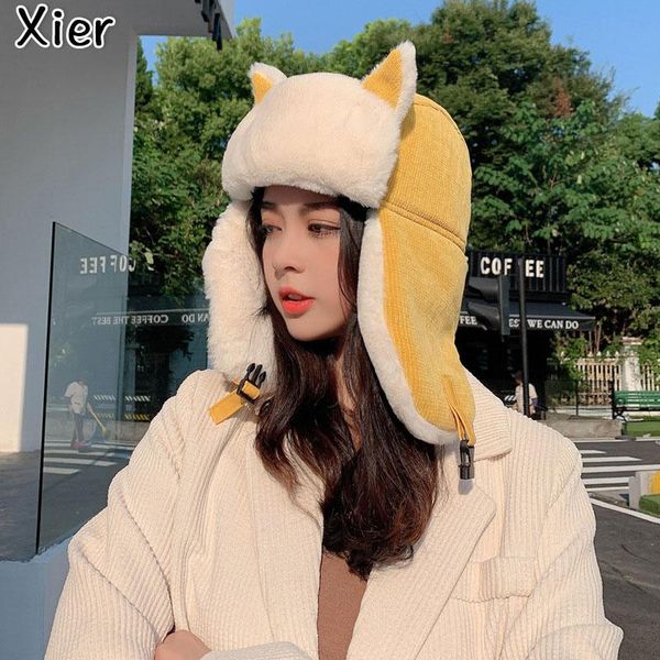 berets warm winter hats fashion earmuffs men's and women's windproof riding ski cat ears cold cotton hat, Blue;gray
berets warm winter hats fashion earmuffs men's and women's windproof riding ski cat ears cold cotton hat, Blue;gray