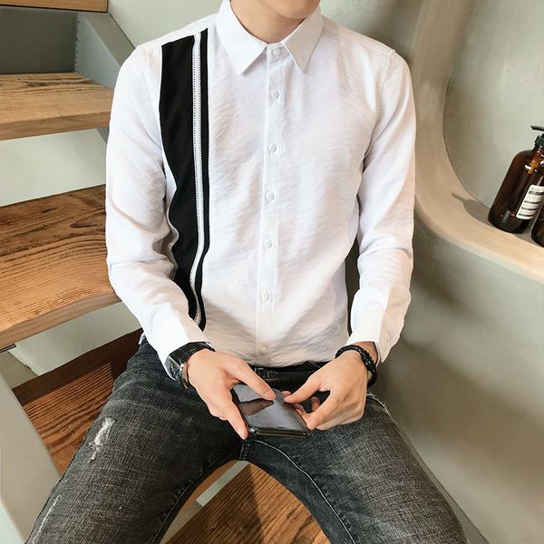 chemise homme spring long striped shirts for men's clothes fashion 2021 simple fine casual office sweaters 3xl-m s7ah, White;black
chemise homme spring long striped shirts for men's clothes fashion 2021 simple fine casual office sweaters 3xl-m s7ah, White;black