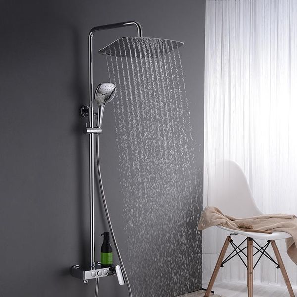 chrome brass three functions bathroom shower faucet 400*250mm rainfall shower head with handheld spray--push-button style
chrome brass three functions bathroom shower faucet 400*250mm rainfall shower head with handheld spray--push-button style