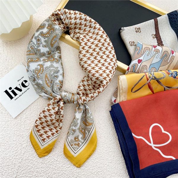 scarves 2021 small square silk scarf lady hair bag foulard women neck kerchief fashion print satin female bandana autumn, Blue;gray
scarves 2021 small square silk scarf lady hair bag foulard women neck kerchief fashion print satin female bandana autumn, Blue;gray