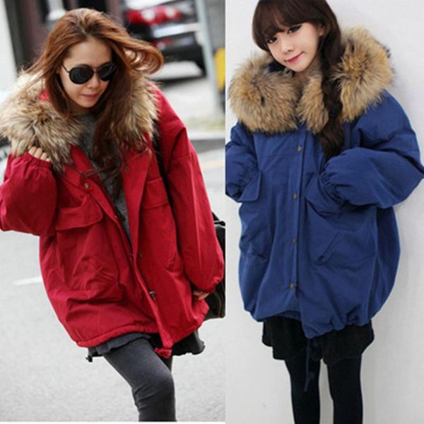 hipping new autumn winter women coats fashion vestido casual loose 2 colour hooded fur collar cotton coat women outerwear, Black
hipping new autumn winter women coats fashion vestido casual loose 2 colour hooded fur collar cotton coat women outerwear, Black
