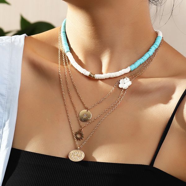 nz1931 jewelry small fresh soft pottery neck chain new personality alloy star multi layer necklace, Silver
nz1931 jewelry small fresh soft pottery neck chain new personality alloy star multi layer necklace, Silver