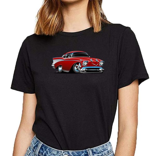 women's t-shirt t shirt women classic rod 57 muscle car design black cotton female tshirt, White
women's t-shirt t shirt women classic rod 57 muscle car design black cotton female tshirt, White