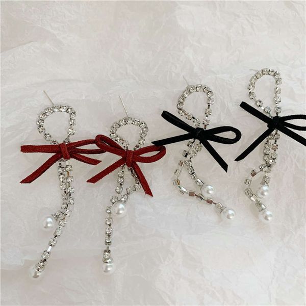 hbp minority temperament hepburn flannel bow and diamond pearl long tassel earrings women's fashion, Silver
hbp minority temperament hepburn flannel bow and diamond pearl long tassel earrings women's fashion, Silver