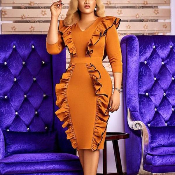 casual dresses ruffles bodycon dress women elegant v neck long sleeve slim fit vintage retro party gown birthday outfits spring 2021 2x, Black;gray
casual dresses ruffles bodycon dress women elegant v neck long sleeve slim fit vintage retro party gown birthday outfits spring 2021 2x, Black;gray