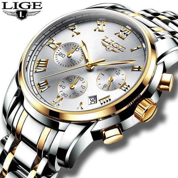 wristwatches 2021 lige watches men chronograph sports waterproof full steel quartz men's watch relogio masculino, Slivery;brown
wristwatches 2021 lige watches men chronograph sports waterproof full steel quartz men's watch relogio masculino, Slivery;brown