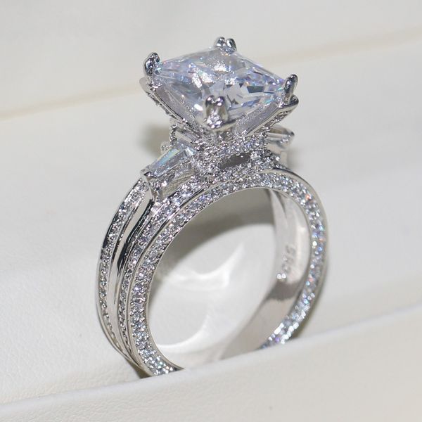 vecalon women big jewelry ring princess cut 10ct diamond stone 300pcs cz 925 sterling silver engagement wedding ring gift, Slivery;golden
vecalon women big jewelry ring princess cut 10ct diamond stone 300pcs cz 925 sterling silver engagement wedding ring gift, Slivery;golden