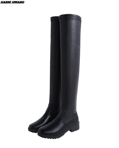 boots size 36-43 winter over the knee women pu stretch fabric thigh high woman shoes long bota feminina zapatos de mujer, Black
boots size 36-43 winter over the knee women pu stretch fabric thigh high woman shoes long bota feminina zapatos de mujer, Black