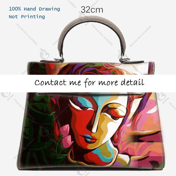 handmade painted art graffiti abstract girl handbag genuine leather luxury handbag first layer cowhide shoulder bags casual tote, Black;red
handmade painted art graffiti abstract girl handbag genuine leather luxury handbag first layer cowhide shoulder bags casual tote, Black;red