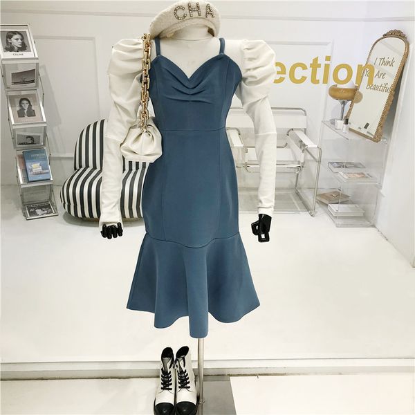bubble design two female high neck upper back + temperament suspend plied waist fish tail dress 7o0y, White
bubble design two female high neck upper back + temperament suspend plied waist fish tail dress 7o0y, White