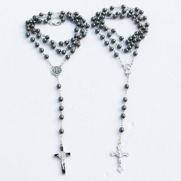 pendant necklaces 10pcs 2styles handmade 6mm hematite beads rosary chain/religious necklace catholic cross religious, Silver
pendant necklaces 10pcs 2styles handmade 6mm hematite beads rosary chain/religious necklace catholic cross religious, Silver