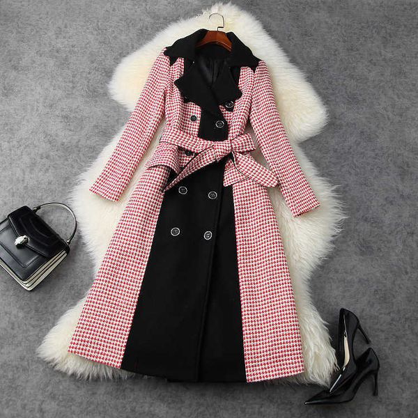 european and american women's wear 2020 winter new style long sleeve splicing plaid double - breasted fashionable tweed coat, Black
european and american women's wear 2020 winter new style long sleeve splicing plaid double - breasted fashionable tweed coat, Black