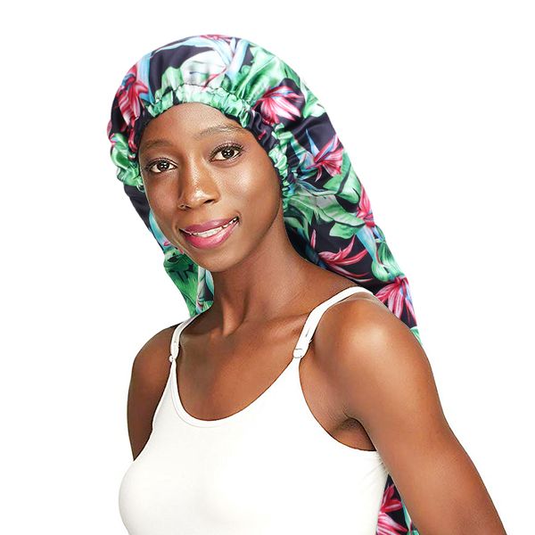 women elastic double layer adjustable long hair stain sleep hat muslim india headwear printed flower layer bonnet night cap, Blue;gray
women elastic double layer adjustable long hair stain sleep hat muslim india headwear printed flower layer bonnet night cap, Blue;gray