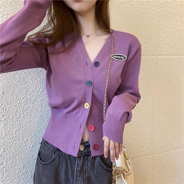 autumn new style sweet color buttons v-neck waist long-sleeved thin knit sweater open stitch jacket women, White
autumn new style sweet color buttons v-neck waist long-sleeved thin knit sweater open stitch jacket women, White