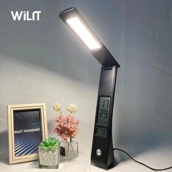 wilit portable led night light imitation leather table reading lamps with foldable arm and calendar and alarm clock
wilit portable led night light imitation leather table reading lamps with foldable arm and calendar and alarm clock