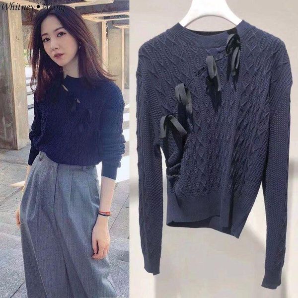 women's sweaters whitney wang 2021 autumn winter fashion streetwear skew bows sweater women jumper pull femme sueter mujer invierno, White;black
women's sweaters whitney wang 2021 autumn winter fashion streetwear skew bows sweater women jumper pull femme sueter mujer invierno, White;black
