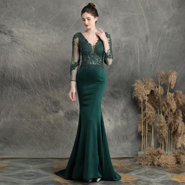 party dresses green muslim evening embroidered bead sequined v neck long sleeve mermaid lace elegant formal gown, White;black
party dresses green muslim evening embroidered bead sequined v neck long sleeve mermaid lace elegant formal gown, White;black