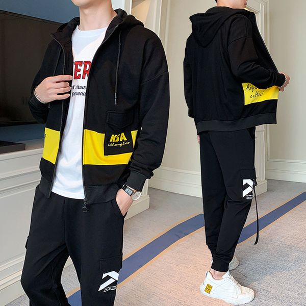 2021 spring hip hop sport casual male suit training 2pc sweatpants + sweatpant sports ensemble with streetwear zipper h47p, Gray
2021 spring hip hop sport casual male suit training 2pc sweatpants + sweatpant sports ensemble with streetwear zipper h47p, Gray