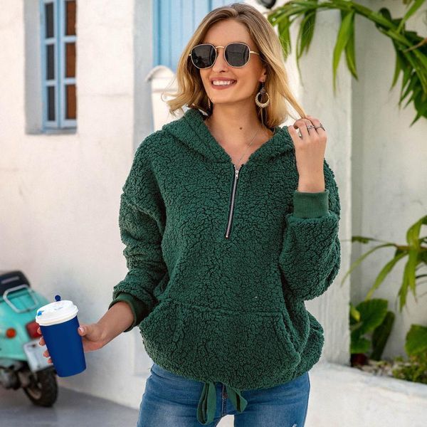women's hoodies & sweatshirts ladies hoodie moletom loose plush long sleeve zipper pullover pocket solid color sweater coat sudaderas c, Black
women's hoodies & sweatshirts ladies hoodie moletom loose plush long sleeve zipper pullover pocket solid color sweater coat sudaderas c, Black